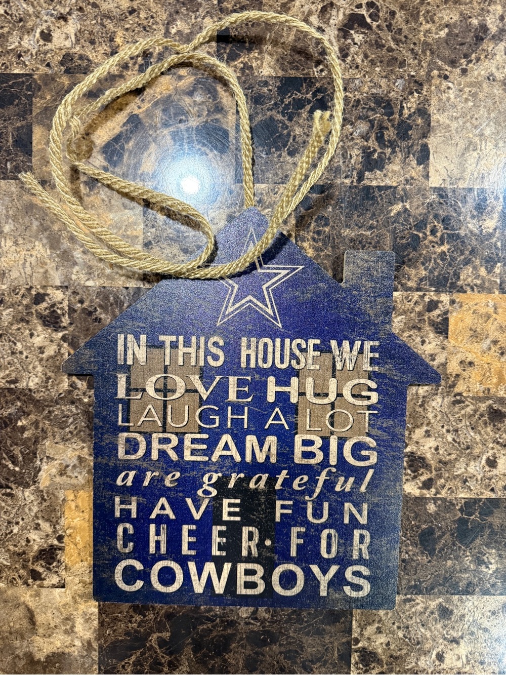 Blue Cowboys House Hanging Sign